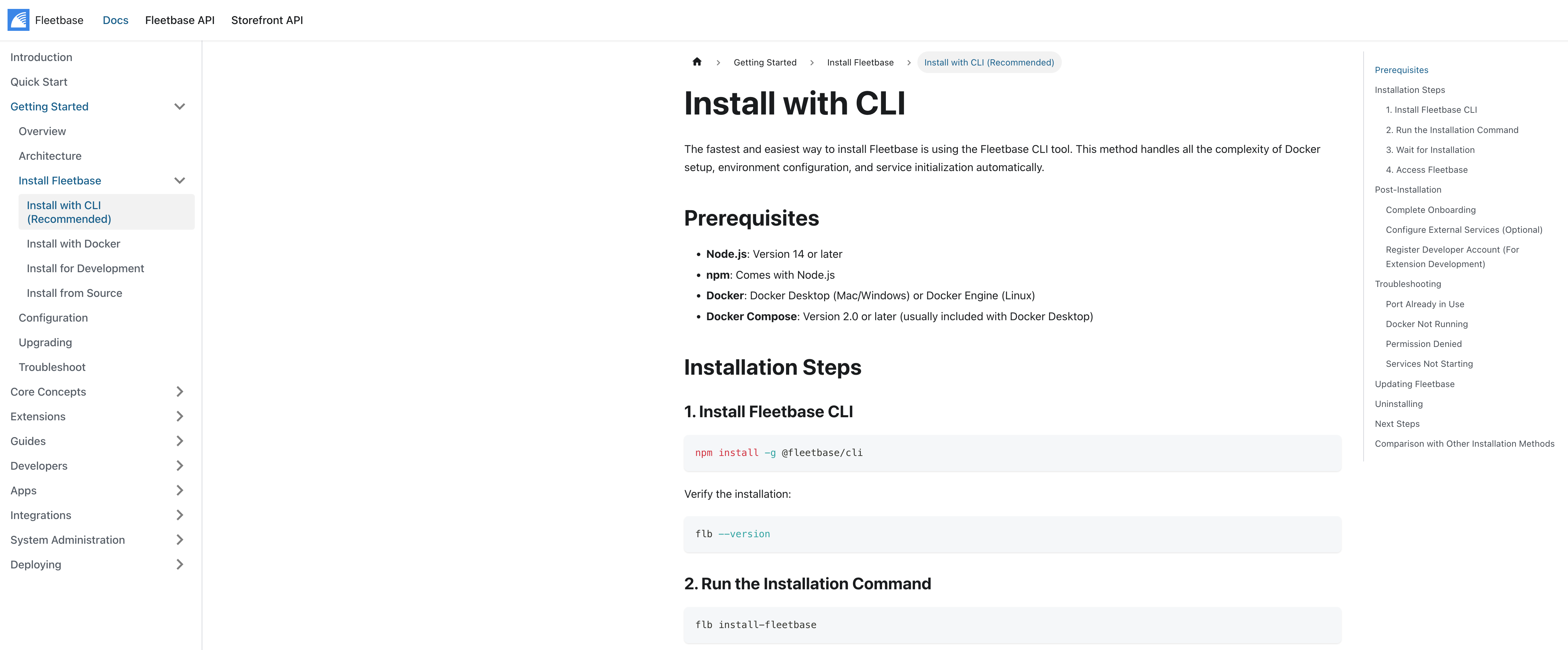 Fleetbase CLI installation documentation
